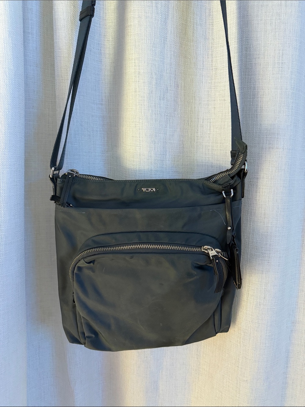 Tumi Black Nylon Crossbody Messenger Bag